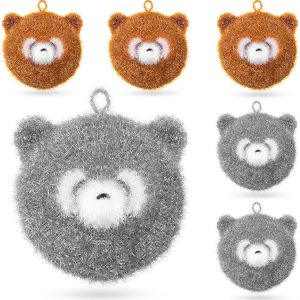 6 Pieces Raccoon Shape Dish Sponge Dual Sided Non Scratch Dish Washing Scrubbers